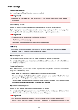 Page 292Print settings