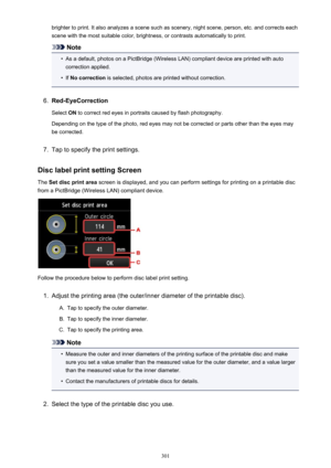 Page 301brighter to print. It also analyzes a scene such as scenery, night scene, person, etc. and corrects eachscene with the most suitable color, brightness, or contrasts automatically to print.
Note
