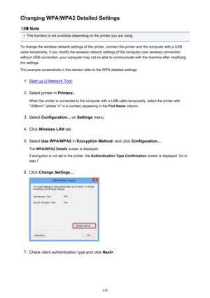 Page 330Changing WPA/WPA2 Detailed Settings
Note
