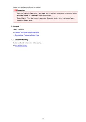 Page 655Adjust print quality according to the original.
Important
