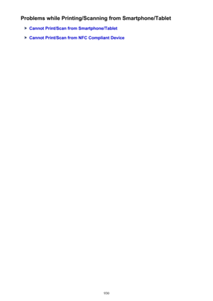 Page 930Problems while Printing/Scanning from Smartphone/Tablet
Cannot Print/Scan from Smartphone/Tablet
Cannot Print/Scan from NFC Compliant Device
930 