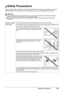 Page 111107 Safety Precautions
Safety Precautions
Please read the safety warnings and cautions provided in this manual to ensure that you use the 
machine safely. Do not attempt to use the machine in any way not described in this manual.
Warning
zThis product emits low level magnetic flux. If you use a cardiac pacemaker and feel abnormalities, 
please move away from this product and consult your doctor.
zYou may cause an electric shock, fire, or damage the machine if you ignore any of these safety 
precautions....