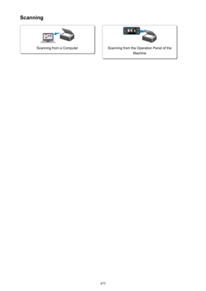 Page 475Scanning
Scanning from a Computer
 
Scanning from the Operation Panel of theMachine
475 