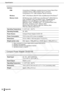 Page 90
Specification
90Appendix
Compact Power Adapter CA-ES100 
InterfaceUSB Connecting to PictBridge compliant devices/a Canon Direct Print 
compliant camera: USB compliant Type A connector
Connecting to a PC: USB compliant Type B connector
Wireless IrDA
*2 (Print Beam) (SELPHY ES2 only)/Bluetooth (Print Beam)*3
Memory CardsSD Memory Card, miniSD Card, microSD Card*4, SDHC Memory 
Card, miniSDHC Card, microSDHC Card*4, MultiMediaCard, 
MMCplus Card, HC MMCplus Card, MMCmobile Card*4,
MMCmicro Card*4, RS-MMC...