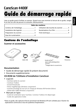 Canon scanner CanoScan 4400F User Manual