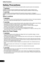 Page 14Safety Precautions
12
Safety Precautions
Please read and take note of the following precautions before using the scanner and accessories.
WARNINGIndicates a warning concerning operations that may lead to death or injury to persons if not 
performed correctly. In order to use the scanner safely, always pay attention to these warnings.
CAUTIONIndicates a caution concerning operations that may lead to injury to persons or damage to 
property if not performed correctly. In order to use the scanner safely,...