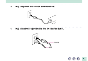 Page 6262
aaaaaaaaaaaaaaaaaaaaaaaaaaaaaaaaaaaaaaaaaaaaaaaaa
5. Plug the power cord into an electrical outlet.
aaaaaaaaaaaaaaaaaaaaaaaaaaaaaaaaaaaaaaaaaaaaaaaaa
6. Plug the scanners power cord into an electrical outlet.
ADFScanner 