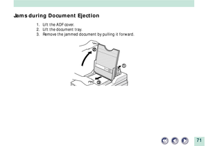 Page 7171
Jams during Document Ejection
1. Lift the ADF cover.
2. Lift the document tray.
3. Remove the jammed document by pulling it forward. 