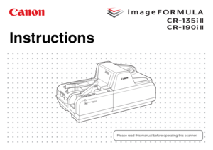 Page 1Please read this manual before operating this scanner.
Instructions 