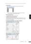 Page 95Software Setup89
Chapter 3
Preview Panel
The specified content to be applied is displayed in the Preview panel.
☞You can magnify the Preview display in four steps with the left mouse 
button, and reduce it with the right mouse button.
[Show preview] button
Click this button to activate the Preview panel.
Text/Bitmap Settings Dialog Boxes
These dialog boxes open when you click the respective [More] button for text or 
bitmap in the [Addon] dialog box. Here you can make settings for text or bitmaps 
to be...