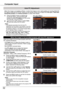 Page 3232
Computer	Input
When the image is not stable or flicker, or when the image is not in right position as inputing ANALOG PC signal, press the AUTO SET button on the remote control unit to adjust the Fine	sync, Total	dots, Horizontal	position and Vertical	position	to obtain best display.
PC	adjust	Menu
Auto	PC	Adjustment
Note: •  Refer to page 76 for the Compatible Computer Specifications. • Some signal formats may not be able to display correctly. • Only when input computer signal to the projector, PC...