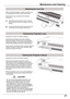 Page 67
Maintenance	and	Cleaning

67

Maintenance	and	Cleaning

Cleaning	the	Projector	Cabinet
Cleaning	the	Projection	Lens
Unplug the AC power cord before cleaning.
Gently wipe the projection lens with a cleaning cloth that contains a small amount of non-abrasive camera lens cleaner, or use a lens cleaning paper or commercially available air blower to clean the lens. 
Avoid using an excessive amount of cleaner. Abrasive cleaners, solvents, or other harsh chemicals might scratch the surface of the lens.
Unplug...