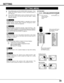 Page 3535
SETTING
Ceiling
When this function is “On,” picture is top / bottom and left / right
reversed.  This function is used to project the image from a ceiling
mounted projector.
Rear
When this function is “On,” picture is left / right reversed.  This
function is used to project the image to a rear projection screen.
Ceiling function
Rear function
Keystone
When the image is distorted vertically, select Keystone.  ON-
SCREEN MENU disappears and Keystone dialog box is displayed.
Correct keystone distortion by...