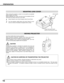 Page 1010
PREPARATION
CAUTION IN CARRYING OR TRANSPORTING THE PROJECTOR
Do not drop or bump a projector, otherwise damages or malfunctions may result.
When carrying a projector, use a suitable carrying case.
Do not transport a projector by using a courier or transport service in an unsuitable transport case.  This may cause
damage to the projector.  To transport a projector through a courier or transport service, consult your dealer for best
way.
MOVING PROJECTOR
CAUTION
Carrying Bag (supplied) is intended...