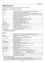 Page 84
7
7. Append  x
❷ Specifications
This section provides technical information about the projector's performance.
Model Number
  LV-7  7  /LV-7  70/LV-7  7  /LV-8  00
Opt
 cal
LCD PanelLV-7375/LV-7370: 0.63" p-Si TFT active-matrix with Micro Lens Array (Aspect 4:3)LV-7275: 0.63" p-Si TFT active-matrix (Aspect 4:3)LV-8300: 0.59" p-Si TFT active-matrix with Micro Lens Array (Aspect 16:10)
ResolutionLV-7375/LV-7370/LV-7275: 1024 x 768 pixels*¹...