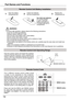 Page 1414
Part	Names	and	Functions
To ensure safe operation, please observe the following precautions : ● Use two (2) AAA type batteries. ● Always replace batteries in sets. ● Do not use a new battery with a used battery. ● Avoid contact with water or liquid. ● Do not expose the remote control unit to moisture or heat. ● Do not drop the remote control unit. ●  If the battery has leaked on the remote control unit, carefully wipe the case clean and install new batteries. ● Risk of an explosion if battery is...