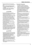 Page 7
Safety	Instructions

7

Safety	Instructions

–  Remove the batteries when they have been exhausted or not in use for an extended period of time.–  Be sure to replace both batteries at the same time. Do not mix batteries of different types.–  Insert batteries correctly according to the “+” and “-“ markings.–  If a fluid from a battery leaks and comes in contact with your skin, rinse the affected skin thoroughly as soon as possible.
–  Do not place heavy objects or step on the projector. Be especially...