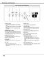 Page 1414
Part Names and Functions
① POWER indicator
 – Turn red when the projector is in the stand-by 
mode.
  – Turn green while the projector is under operation 
(pp.22, 76).
  – Blink green in the Power management mode 
(pp.59, 76)
② WARNING TEMP  . indicator
Emit a red light when the projector detects abnor-
mal condition. This also blinks red when the inter-
nal temperature of the projector exceeds the oper-
ating range (pp. 66, 76).
③ LAMP REPLACE indicator
Turn yellow when the life of the projection...