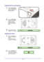 Page 30 
— 24— 
Adjusting the Focus and Keystone 
1.  Use the Image-focus  
control (on the projector 
only) to sharpen the 
projected image 
 
2.  Use the KEYSTONE 
buttons on the remote 
control to correct 
keystone distortion 
(wider top or bottom)  
effect. 
 
3.  The keystone control  
appears on the display.  
Adjusting the Volume 
1.  Press the Volume +/- 
buttons on the remote 
control.  
The volume control 
appears on the display. 
 
 
2.  Press the MUTE button 
to turn off the volume. 
(This feature...