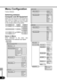 Page 8686
APPENDIX
Menu Configuration
Factory Defaults
Switching between 
Computer and AV Equipment
Select the input terminal of the equipment
from which an image is to be input, and
select an input signal type using a button
on the remote control or top control.
Items in Menu
Items displayed in the menu vary
depending on the selected input signal.
Input terminal Button Input signal 
DVI-RGB IN-1 COMPUTER-1 DIGITAL RGB
ANALOG RGB-1
RGB IN-2/COMPONENT IN/RGB OUT COMPUTER-2 ANALOG RGB-2
COMPONENT
VIDEO IN VIDEO/S...