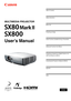 Page 1Table of Contents
Safety Instructions
Before Use
Projecting an Image 
Useful Functions Available During a Presentation
Setting Up Functions from Menus
Projecting an Image from a Digital Camera or an 
USB Flash Memory (SX80 II)
Connecting the Projector to Network (SX80 II)
Appendix
Index
ENG
MULTIMEDIA PROJECTOR
User’s Manual 