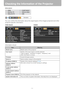 Page 112112
Checking the Information of the Projector
[Information]
You can confirm the information about the signal types of the images projected and other 
projector-specific information.
Information shown
HDMICOMPONENT
DIGITAL PCVIDEO/S-VIDEO
ANALOG PCUSB
ItemMeaning
Model nameModel name of this projector
Input signalDetails of the input signal currently selected
“Type of signal”, “resolution of signal”, “frequency” and 
other information is shown.
FirmwareCurrent firmware version
Serial no.Serial number...
