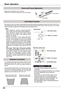 Page 26
6

Basic	Operation

Rotate the Zoom Ring to zoom in and out.  Rotate the Focus Ring to adjust the focus of the image.  
Zoom	and	Focus	Adjustment
If  a  projected  picture  still  has  keystone  distortion  after pressing  the  AUTO  SET  button  on  the  top  control  or the  remote  control  unit,  correct  the  image  manually  as follows:
Press the KEYSTONE button on the remote control unit. The  Keystone  dialog  box  appears.  Use  the  Point ▲▼ buttons  to  correct  keystone  distortion....