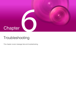 Page 67Chapter
 
Troubleshooting
This chapter covers message lists and troubleshooting. 