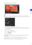 Page 193Setting Page
5
193
Use a rectangle to specify the detection area (P. 180).
Note
The detection area is set to display within a rectangular area by default. It cannot be set to the edge of the video display area.
Set the size ratio of moving objects for the entire screen.
When the setting values or slider is changed, or the detection area is changed, an indicator representing the 
object size is displayed for one second in the center of the video display area allowing you to check the size ratio 
while...