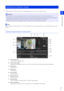 Page 47Setting the Camera Angle
3
47
Select [Camera] > [Camera Angle] on the Setting Page to set pan, tilt, zoom, rotation and focus.
Note
[Camera Angle] can be also launched from the Camera Management Tool. For details, please refer to “Camera Management Tool User 
Manual”.
Camera Angle Screen Composition
(1) Video Display Area
Camera video is  displayed here.
(2) Control Assist Display Displays the available directions for the camera with  dotted lines when performing pan/tilt operations.
(3) [Pan] Buttons...