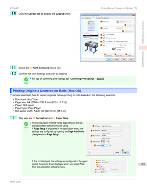 Page 12910
Clickthe Layouttabtodisplaythe Layoutsheet.11
Selectthe EPrint Centered checkbox.
12
Confirmtheprintsettingsandprintasdesired.
Note
