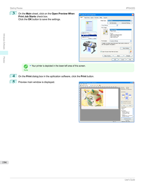 Page 1943
Onthe Mainsheet,clickonthe Open Preview When
Print Job Starts checkbox.
Clickthe OKbuttontosavethesettings.Note
