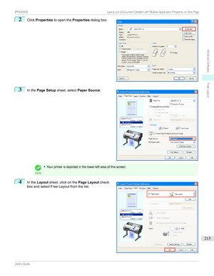 Page 2152
Click Properties toopenthe Propertiesdialogbox.3

Inthe Page Setup sheet,select Paper Source .
Note
