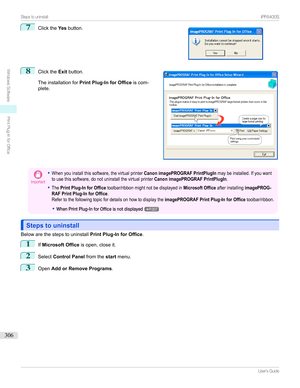 Page 3067
Clickthe Yesbutton.8

Clickthe Exitbutton.
Theinstallationfor Print Plug-In for Office iscom-
plete.
Important
