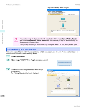 Page 312Large-Format Printing WizarddialogboxImportant
