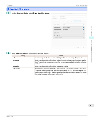 Page 427Driver Matching ModeDriver Matching Mode
1

Under Matching Mode ,selectDriver Matching Mode .
2
ClickMatching Method list,andthenselectasetting....