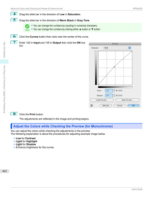 Page 4624
DragtheslidebarinthedirectionofLowinSaturation .
5
Dragtheslidebarinthedirectionof Warm BlackinGray Tone .
Note
