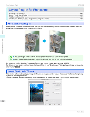 Page 486LayoutPlug-InforPhotoshopLayoutPlug-InforPhotoshop
AbouttheLayoutPlug-In ......................................................................................................................................486
LayoutPlug-InMainWindow ................................................................................................................................ 486
AddCanvasSizedialogbox...