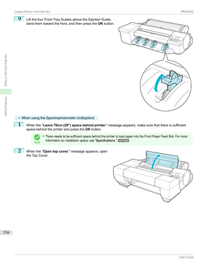 Page 5369
LiftthefourFrontTrayGuidesabovetheEjectionGuide,
storethemtowardthefront,andthenpressthe OKbutton.