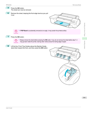 Page 5415
PresstheOKbutton.
Thesheetcannowberemoved.
6

Removethesheet,keepingthefrontedgelevelasyoupull
itout.
Important
