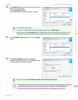 Page 5592
Inthe Media Type list,selectthenameofthemediato
switchofforonfordisplay.
Clickthe Show/Hide button.
Theselectedpaperisalternatelyshownorhidden.Note
