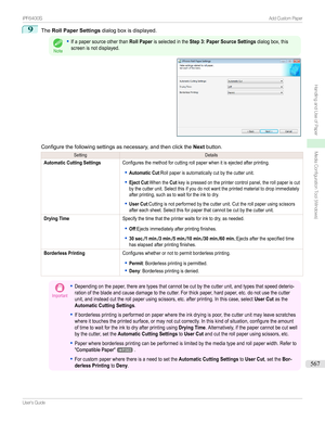 Page 5679
TheRoll Paper Settings dialogboxisdisplayed.
Note
