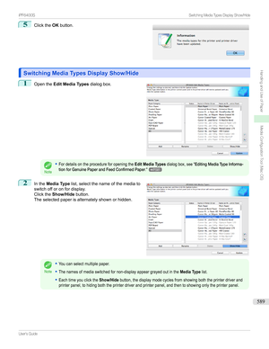 Page 5895
Clickthe OKbutton.
Switching Media Types Display Show/HideSwitching Media Types Display Show/Hide
1

Openthe Edit Media Types dialogbox.
Note
