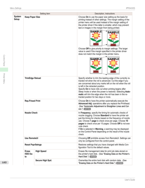 Page 640SettingItemDescription,InstructionsSystemSetupKeep Paper...