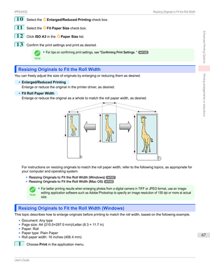 Page 6710
SelecttheCEnlarged/Reduced Printing checkbox.
11
SelecttheDFit Paper Size checkbox.
12
ClickISO A3 intheGPaper Size list.
13
Confirmtheprintsettingsandprintasdesired.
Note
