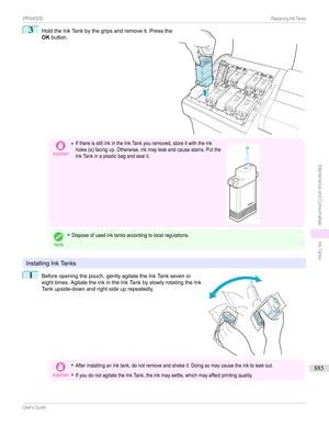 Page 8853
HoldtheInkTankbythegripsandremoveit.Pressthe
OK button.Important
