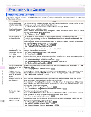 Page 940FrequentlyAskedQuestionsFrequentlyAskedQuestions
Frequently Asked QuestionsFrequently Asked Questions
Thissectionpresentsfrequentlyaskedquestionsandanswers.Toviewmoredetailedexplanations,clickthehyperlinks
intheanswercolumn....