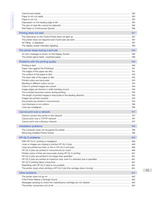 Page 11TroubleshootingCannotloadsheets ................................................................................................................................................585
Paperisnotcutneatly ............................................................................................................................................ 585
Paperisnotcut...