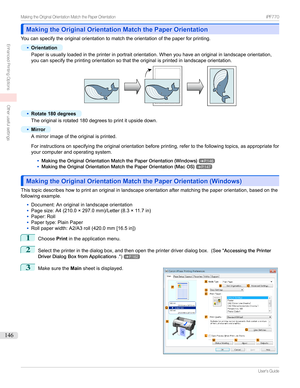 Page 146Making the Original Orientation Match the Paper OrientationMaking the Original Orientation Match the Paper Orientation
Youcanspecifytheoriginalorientationtomatchtheorientationofthepaperforprinting.
