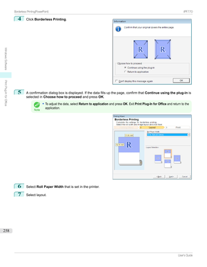 Page 2584
Click Borderless Printing .5
Aconfirmationdialogboxisdisplayed.Ifthedatafillsupthepage,confirmthat Continue using the plug-inis
selectedin Choose how to proceed andpressOK.
Note
